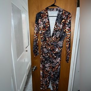 Multi Animal Print Boutique Dress NEVER WORN